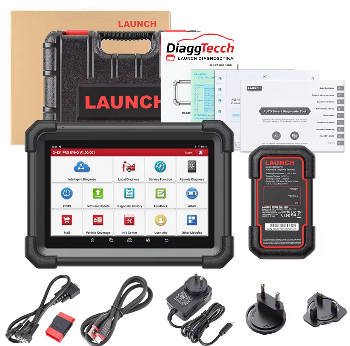 LAUNCH X431 PRO DYNO + AJÁNDÉK 16DB-OS ADAPTERREL